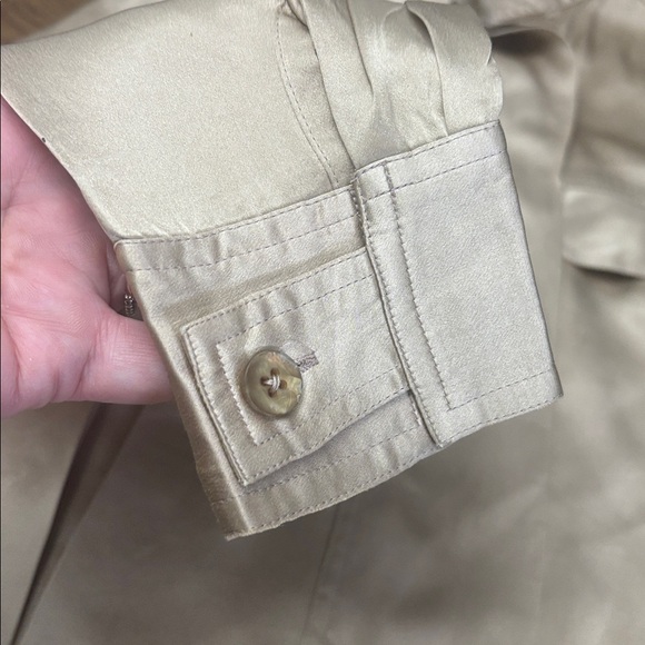 Franco Valeri Vintage Gold Champagne Silk Blouse - Picture 9 of 13